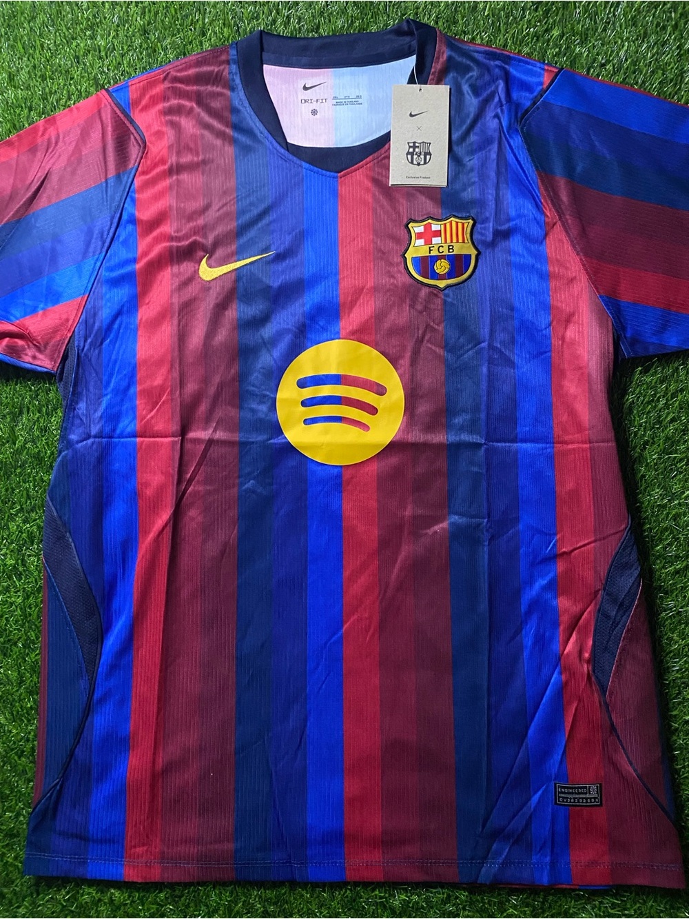 FC Barcelona Striped Soccer Jersey - Red & Blue